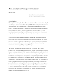 Interpersonal communication is an exchange of information between two or more people. Pdf Music As Metaphor And Analogy A Literature Essay