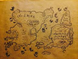 Isle Of Berk And Meathead Islands Map Traced Onto Brown Craft Paper For A Backdrop For How To Trai Dragon Birthday Parties Dragon Party How Train Your Dragon