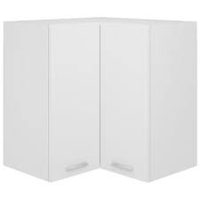 Label the location of the kitchen wall cabinets and appliances on the wall. Vidaxl Hanging Corner Cabinet White 57x57x60 Cm Chipboard Vidaxl Co Uk
