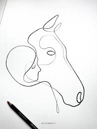 Black And White Line Drawings Of Animals Black And White Line Art One Line Animal Drawing Original Abstract H In 2020 Abstract Line Art Abstract Horse Art One Line Animals