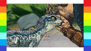 Coloring pages of blue from. How To Draw A Baby Dinosaur Raptor Baby Blue Jurassic World Fallen Kingdom Youtube