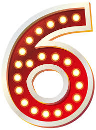 Red Number Six with Lights PNG Clip Art Image | Gallery Yopriceville -  High-Quality Images and Transparent PNG Free Clipart