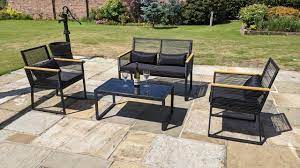 With a wide selection of table and chair materials and styles to choose from, such as our nevada rattan furniture collection, helsinki bistro sets and wooden garden furniture sets, you can complete your outdoor space with ease and start making the most of the brighter weather. Portmore Garden Rattan Chair Set With Table Black
