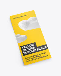 A5 horizontal brochure mockup in mans hand for any designer that is looking to display their design professionally. Textured Flyer Mockup In Stationery Mockups On Yellow Images Object Mockups