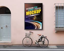 Outdoor Street Poster Mockup Freebies Fribly Poster Mockup Poster Mockup Free Poster On