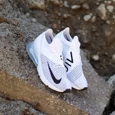 Nike Air Max 270 Black And Blue Womens 2018 Nike Air Max 270 Flyknit Women S Shoe In White Platinum And Black Black Nike Shoes Black Nikes Sneakers Men Fashion
