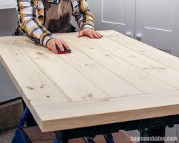 Place 1/4″ plywood pieces between the slats so you can create even gaps. Diy Farmhouse Table Top The Right Way Saws On Skates