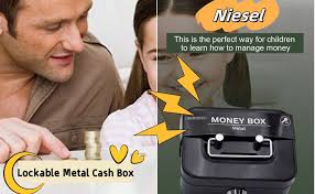 Money Box With Key, Lockable Metal Cash Box, Portable Money Tin With 2  Keys, Lockable Cash Till with Slot, Metal Cash Box Safe Lock Box Money  Bank, Safe Lock Box Metal Cash