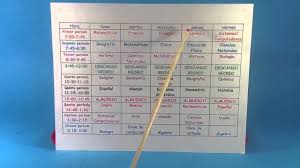 The School Schedule In Spanish El Horario Escolar Spanish Classroom Teaching Spanish School Schedule