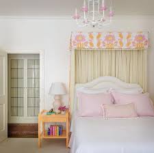 The fantasy rod pocket valance features a gorgeous classic print and tassel trim. Orange And Pink Girls Bedroom With Tassel Bed Valance And Orange Nightstand Transitional Girl S Room