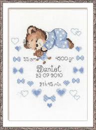 Boy Birth Sampler Cross Stitch Kit By Riolis