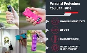 Amazon Com Sabre Red Pepper Spray Stun Gun Flashlight Self Defense Kit Police Strength Flip Top Pepper Spray Is Faster To Use Under Stress Compact 1 6 µc Stun Gun W Holster