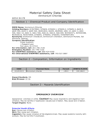 Material Safety Data Sheet Ammonium Chloride Acc 01170