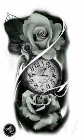 Click here to discover our collection of the best rose tattoos! 63 Ideas For Tattoo Ideas Ribs Compass Clock And Rose Tattoo Clock Tattoo Design Clock Tattoo