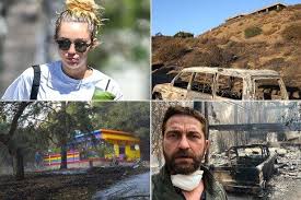Hollywood Celebrities Miley Cyrus Gerard Butler Among Celebrities Who Lost Homes In California Wild