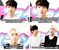 Oh My God N Stop Hitting Your Band Members Typical N Lol Poor Raviii Vixx Kpop Funny Memes