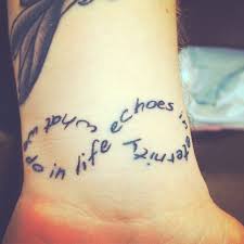 First Tattoo Designed What We Do In Life Echoes In Eternity In And Infinity Symbol Life Symbol Tattoo Eternity Tattoo Tattoos