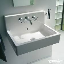 Duravit Vero Waschtisch Weiss Mit Wondergliss Mit 3 Hahnlochern Uberlauf Geschliffen 0453600 Wall Mounted Sink Wall Mounted Bathroom Sinks Wall Mount Faucet