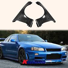 For Nissan Skyline R34 GTR GTT ZT Carbon Front Bumper Fender (can fit on  GTT)