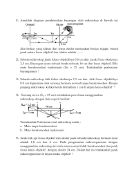 Perbesaran pada saat mata berakomodasi maksimum, mata dianggap normal (s'ok = −25 cm). Soal Latihan Mikroskop Pdf