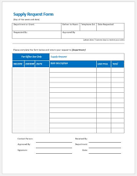 The following is a generic order form that you can download as a word doc (.docx) or copy and edit as a google doc. Supply Request Form Templates Ms Word Word Excel Templates