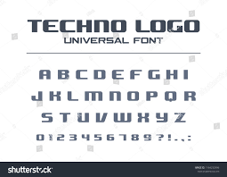Technology Bold Font Geometric Typography Style Sport Futuristic Future Techno Alphabet Letters Numbers For Mil Bold Fonts Typography Company Logo Design