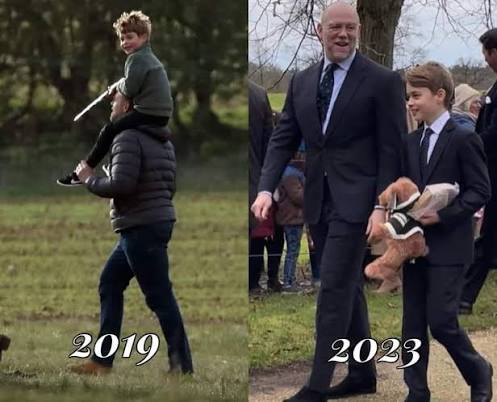 Prince George with Uncle Mike Tindall on Christmas Day