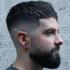 These strands are typically graduated in length with the longest hairs at the hairline and the shortest strands at the crown to create a mostly flat, horizontal appearance for the side. 60 Modern Crew Cut Styles For Men
