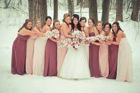 My Bridesmaid Dress Colors From Davidsbridal Left To Right Rosewood Ballet And Petal My Girls We Bridesmaid Dresses Rosewood Wedding Wedding Bridesmaids
