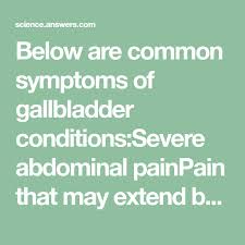 Below Are Common Symptoms Of Gallbladder Conditions Severe Abdominal Painpain That May Extend Beneath The Right Shoulder Blade Or Gallbladder Bladder Abdominal