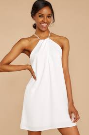 Sleek White Halter Dress Short White Sun Dress Dress 46 00 Red Dress Halter Dress Short Dresses White Halter Dress Short