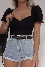 This aesthetic also involves a heavy interest in literature, music, art, and history, with a more focus on the renaissance and classical appeals in european so this aesthetic is highly inspired by emotions, such as the feeling of being extremely delicate and out of this world. common key objects for this. Black Frill Puff Sleeved Crop Top In 2020 Summer Fashion Outfits Summer Trends Outfits Top Outfits