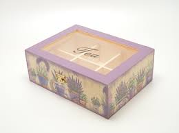 Decoupage Tea Box Wooden Box Tea Box Lavender Decoration Etsy Wooden Tea Box Lavender Decor Decoupage Box