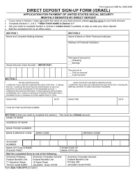 Social security, supplemental security income (ssi), and veteran affairs (va) compensation and pension payments. Direct Deposit Sign Up Form Israel Social Security