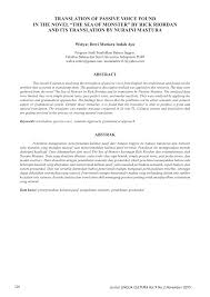 Sudah tau tidak akan bisa bersama tapi tidak juga sanggup melepaskan. Pdf The Analysis Of Translation Of Passive Voice Found In The Novel The Sea Of Monster By Rick Riordan And Its Translation By Nuraini Mastura