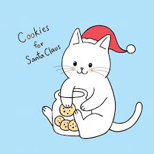 Chocolate chip cookies, cookie background, cookie dough, plate of cookies, cookie icon, fortune cookie, christmas cookie, cookie cutter, cookie jar, sugar cookie. Cartoon Cute Christmas Cat Eating Cookies Vector Christmas Cats Christmas Drawing Cute Christmas Wallpaper