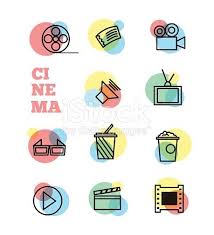 Cinema Sign And Symbol Vector Set Trendy Line Design Icons Icon Design Piktogramm Vektorgrafik