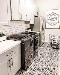 Our Faux Farmhouse Laundry Room Laundry Room Decor Laundry Room Flooring Farmhouse Laundry Room