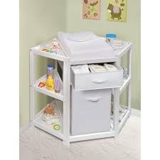 Badger Basket Diaper Corner Baby Changing Table With Hamper And Basket White Baby Changing Table Baby Changing Tables Corner Changing Tables