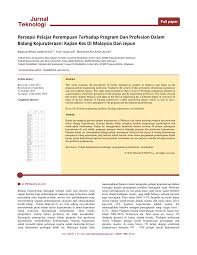 Dari pertemuan dengan ayah hingga berada di tepi neraka, ke. Pdf Persepsi Pelajar Perempuan Terhadap Program Dan Profesion Dalam Bidang Kejuruteraan Kajian Kes Di Malaysia Dan Jepun