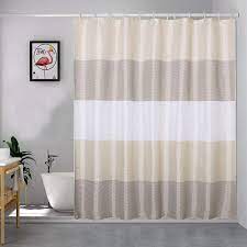 Shop our best selection of cotton shower curtains to reflect your style and inspire your home. Amazon Com Beige Shower Curtains For Bathroom Shower Curtain Gold Tan Taupe Brown Grey White Neutral Striped Waterproof Fabric With 12 Plastic Hooks 72 X72 Kitchen Dining
