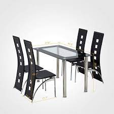 Maybe you would like to learn more about one of these? Buy Mecor Dining Room Table Set 5 Piece Glass Kitchen Table And Leather Chairs Kitchen Furniture Black Online In Vietnam B01jrornae