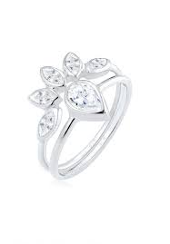 Die sterling silber ringe haben herzschläge darauf graviert. Elli Ring Set 2er Set Tropfen Blume Zirkonia 925 Sterling Silber Blume Online Kaufen Otto