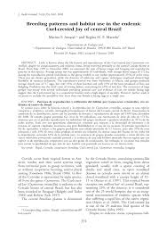 PDF) Breeding patterns and habitat use in the endemic Curl-crested Jay of  central Brazil