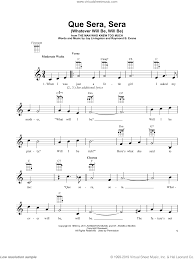 Check spelling or type a new query. Day Que Sera Sera Whatever Will Be Will Be Sheet Music For Ukulele