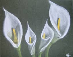 The students will draw with black glue a flower and let it dry. White Flowers By Sydneyt123 On Deviantart