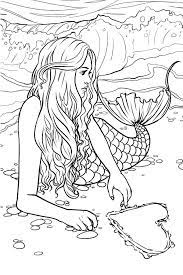 Color carefully this realistic mermaid, she is floating under water. Mermaid Coloring Pages For Adults Best Coloring Pages For Kids
