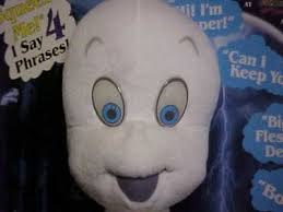 16" Talking Casper Ghost Plush Toy With Glow In The Dark Eyes Box 1994  Works