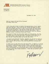 Where i am with them today. Letter From Bernard Rapoport To American Income Life Insurance Company Home Office Personnel And Agency Field Force The Dolph Briscoe Center For American History