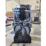 Black Granite Laser Etched Rose Memorial Headstone from China -  StoneContact.com